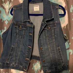 Medium Wash Blue Denim Vest